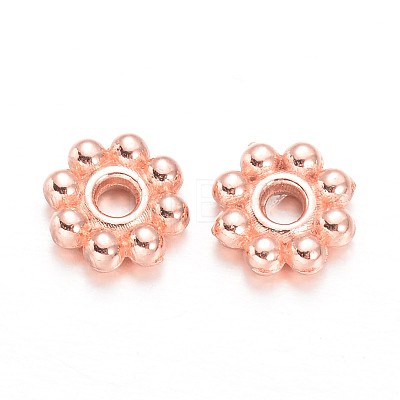 Alloy Daisy Spacer Beads X-TIBEB-S039-064RG-RS-1