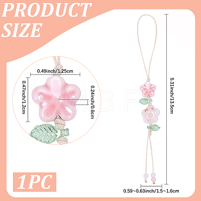 1Pc Flower Ceramics Phone Hand Strap Chains HJEW-BM0001-50-1