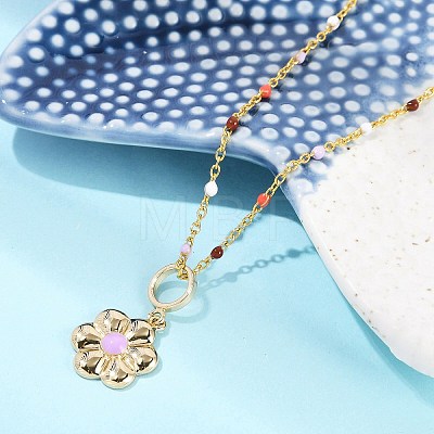 Brass Pendant Necklaces NJEW-R006-01G-04-1