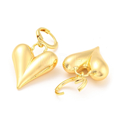Rack Plating Brass Heart Dangle Leverback Earrings EJEW-A028-22G-1