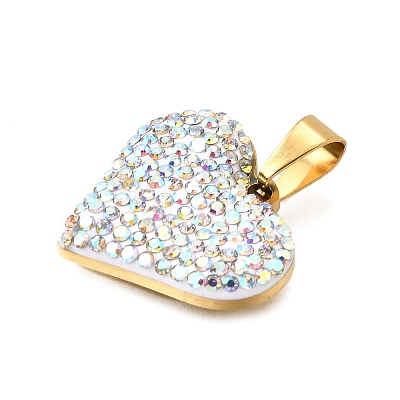 201 Stainless Steel Clay Pendants STAS-R166-02B-G-1
