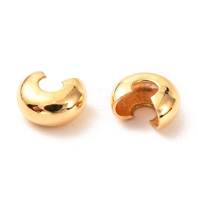 Brass Crimp Beads Covers KK-F824-036A-G-1