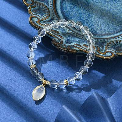 Natural Quartz Crystal Stretch Bracelets BJEW-JB10135-03-1