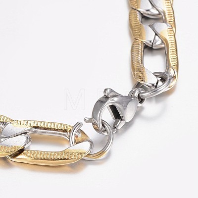 Men's 304 Stainless Steel Figaro Chain Bracelets BJEW-I238-11A-1
