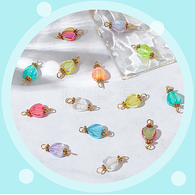 200Pcs 10 Colors Transparent Acrylic Pendants PALLOY-GO00013-1