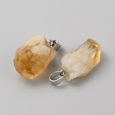 Natural Citrine Pendants G-WH0021-57-1