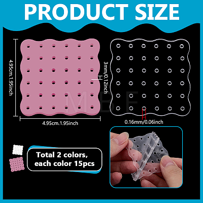 30Pcs 2 Colors Acrylic Earring Display Board EDIS-PH0001-95-1