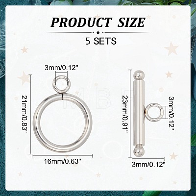 Tarnish Resistant 304 Stainless Steel Toggle Clasps X-STAS-K148-01P-1