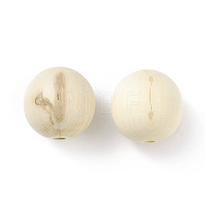 (Defective Closeout Sale: Crack/Marking) Unfinished Wood Beads WOOD-XCP0001-55-1