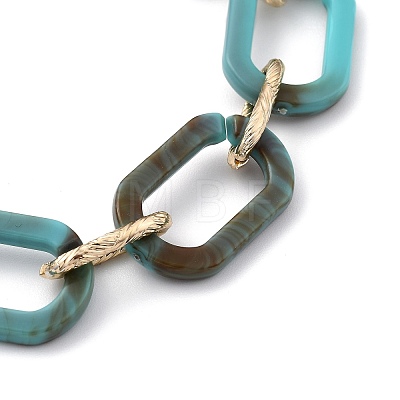 Acrylic & Aluminum Cable Chain Bracelets BJEW-JB05425-01-1