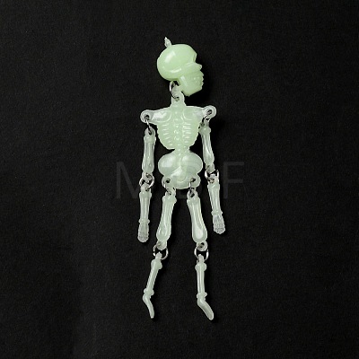 Halloween Luminous PVC Skeleton Pendants HJEW-B007-01-1