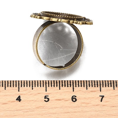 Vintage Adjustable Iron Finger Ring Components Alloy Cabochon Bezel Settings PALLOY-Q300-09AB-NR-1