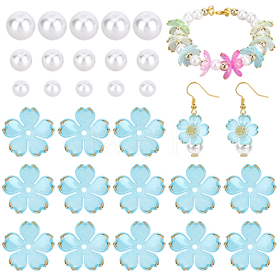 120Pcs Acrylic Bead Caps OACR-PA0002-13B-1