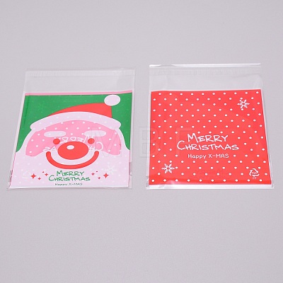 Christmas Theme Rectangle OPP Self-Adhesive Cookie Bags OPP-SZC0001-02D-1