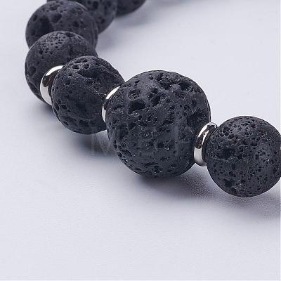 Natural Lava Rock Beads Stretch Bracelets BJEW-JB02852-1