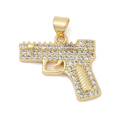 Brass Micro Pave Cubic Zirconia Pendants KK-U058-59A-G-1