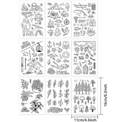 Globleland Outdoor Theme Acrylic Stamps DIY-GL0001-23-1