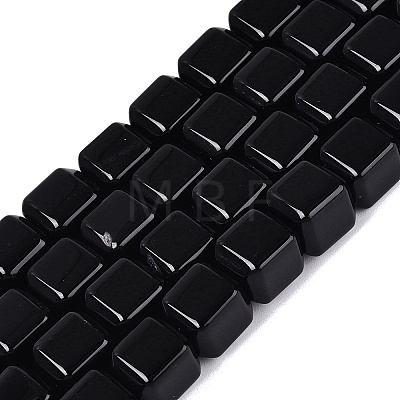 Natural Black Onyx Beads Strands G-Q608-10A-1