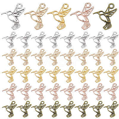 250Pcs 5 Colors Zinc Alloy Pendants FIND-GA0008-61-1