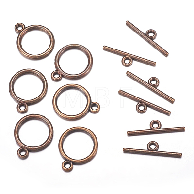 Tibetan Style Toggle Clasps TIBEP-A12208-R-FF-1