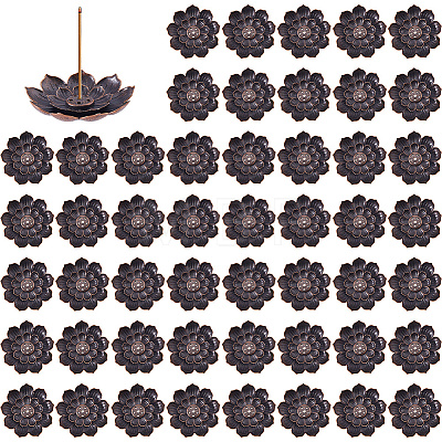 60Pcs Alloy Lotus Incense Burner Holder AJEW-DC0003-91A-1
