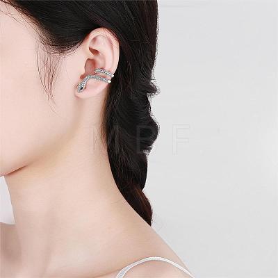 Clear Cubic Zirconia Snake Stud Earrings JE1077A-1