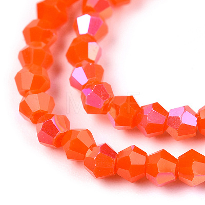 Opaque Solid Color Electroplate Glass Beads Strands EGLA-A039-P2mm-L03-1