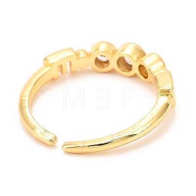 Brass Micro Pave Cubic Zirconia Cuff Ring RJEW-F118-17-1