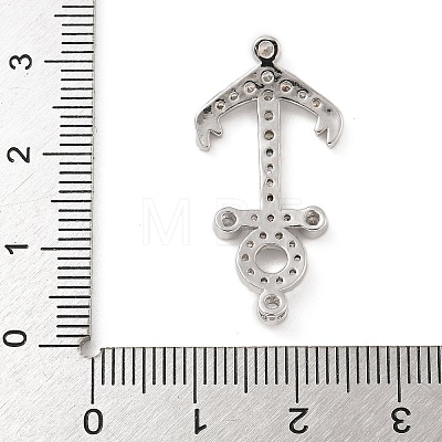 Rack Plating Brass Micro Pave Clear Cubic Zirconia Slide Charms KK-A234-015P-1