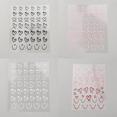 4 Sheets 4 Styles Plastic Stickers MRMJ-DJ0001-11-1