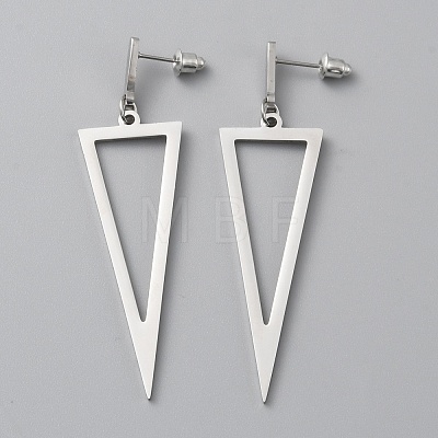 Alloy Hollow Out Triangle Dangle Stud Earrings for Women EJEW-WH0018-31P-1