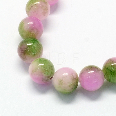Natural Dyed White Jade Gemstone Bead Strands X-G-R271-6mm-XP25-1