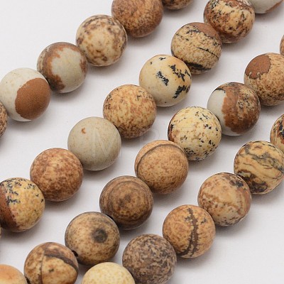 Natural Picture Jasper Beads Strands X-G-D686-4mm-1