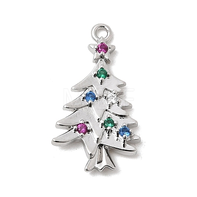 Christmas Brass Micro Pave Cubic Zirconia Pendants KK-L258-04P-A01-1