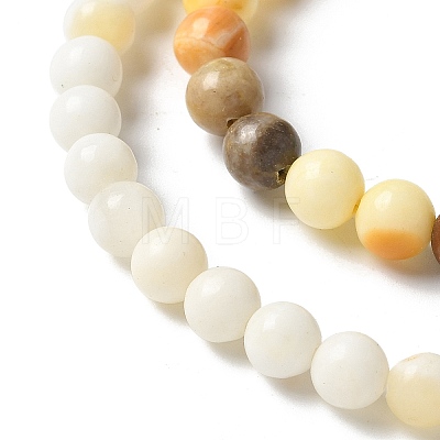 Natural Yellow Jade Beads Strands G-F591-17-6MM-1