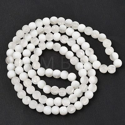 Frosted Crackle Glass Beads Strands GLAA-U001-6mm-M07-1