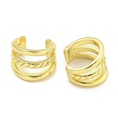 Brass Cuff Earrings EJEW-C104-027G-1