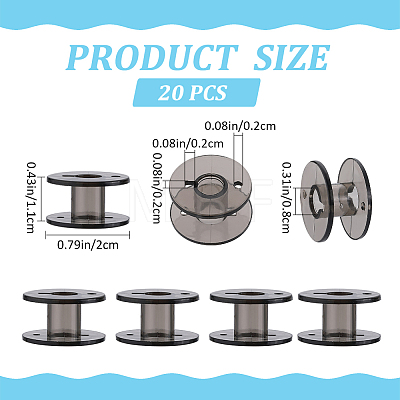 Transparent Plastic Empty Spools for Wire TOOL-WH0131-06A-1