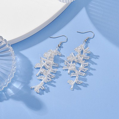 Glass Seed Braided Branch Dangle Earrings EJEW-MZ00070-01-1