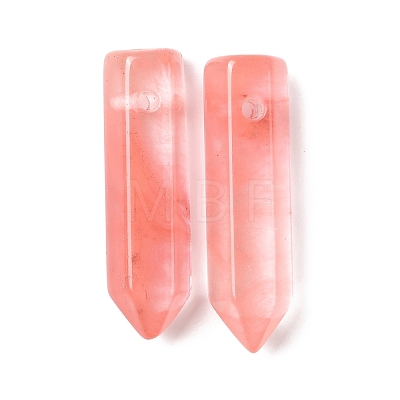 Watermelon Stone Glass Pointed Pendants G-D460-01R-1