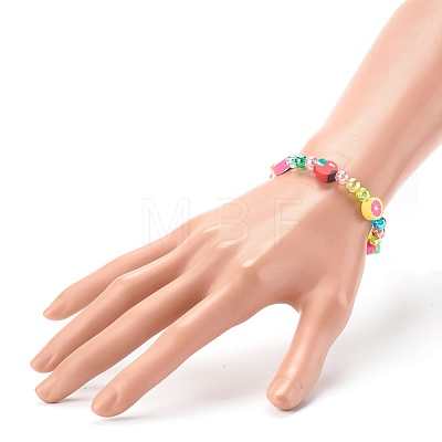 Handmade Polymer Clay Beads Stretch Bracelets for Kids BJEW-JB06326-02-1