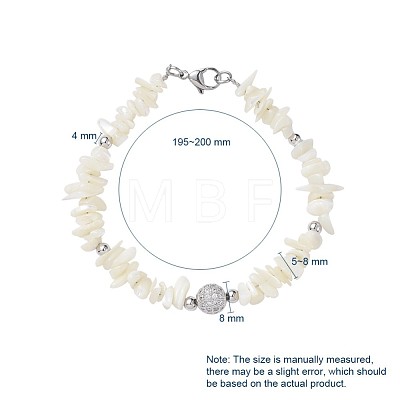 Natural Spiral Shell Chip Beaded Bracelets BJEW-JB04882-03-1