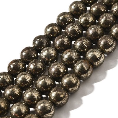 Natural Pyrite Beads Strands G-H059-A01-03-1