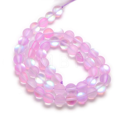 Synthetic Moonstone Beads Strands G-F142-6mm-09-1