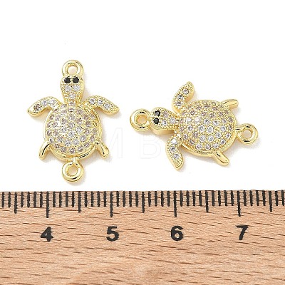 Brass Micro Pave Clear Cubic Zirconia Sea Animals Connector Charms KK-H280-01A-G-1