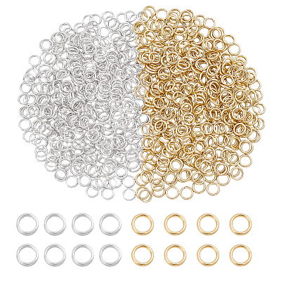 1000Pcs 2 Colors 304 Stainless Steel Jump Rings STAS-PH0007-65A-1