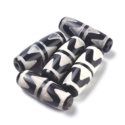 Tibetan Style Double Tiger dZi Beads X-TDZI-D008-10-1