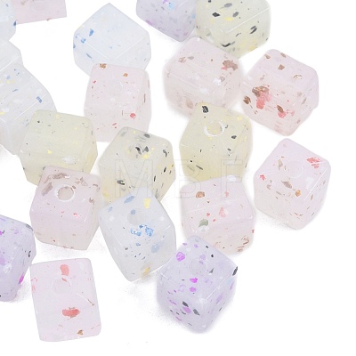 Marbled Stone Style Opaque Acrylic Beads OACR-G009-11-1