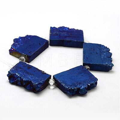Electroplated Natural Druzy Crystal Beads Strands G-N0257-02-1