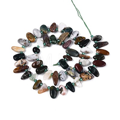 Natural Indian Agate Beads Strands G-Z091-A24-1